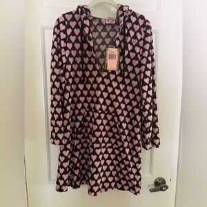 juicy couture terry cloth heart patter beach /pool cover up